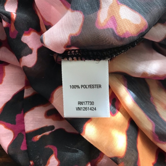 XHILARATION Sheer Black Orange Animal Print Pleated Center Racerback Tank Wmn M - Picture 10 of 13